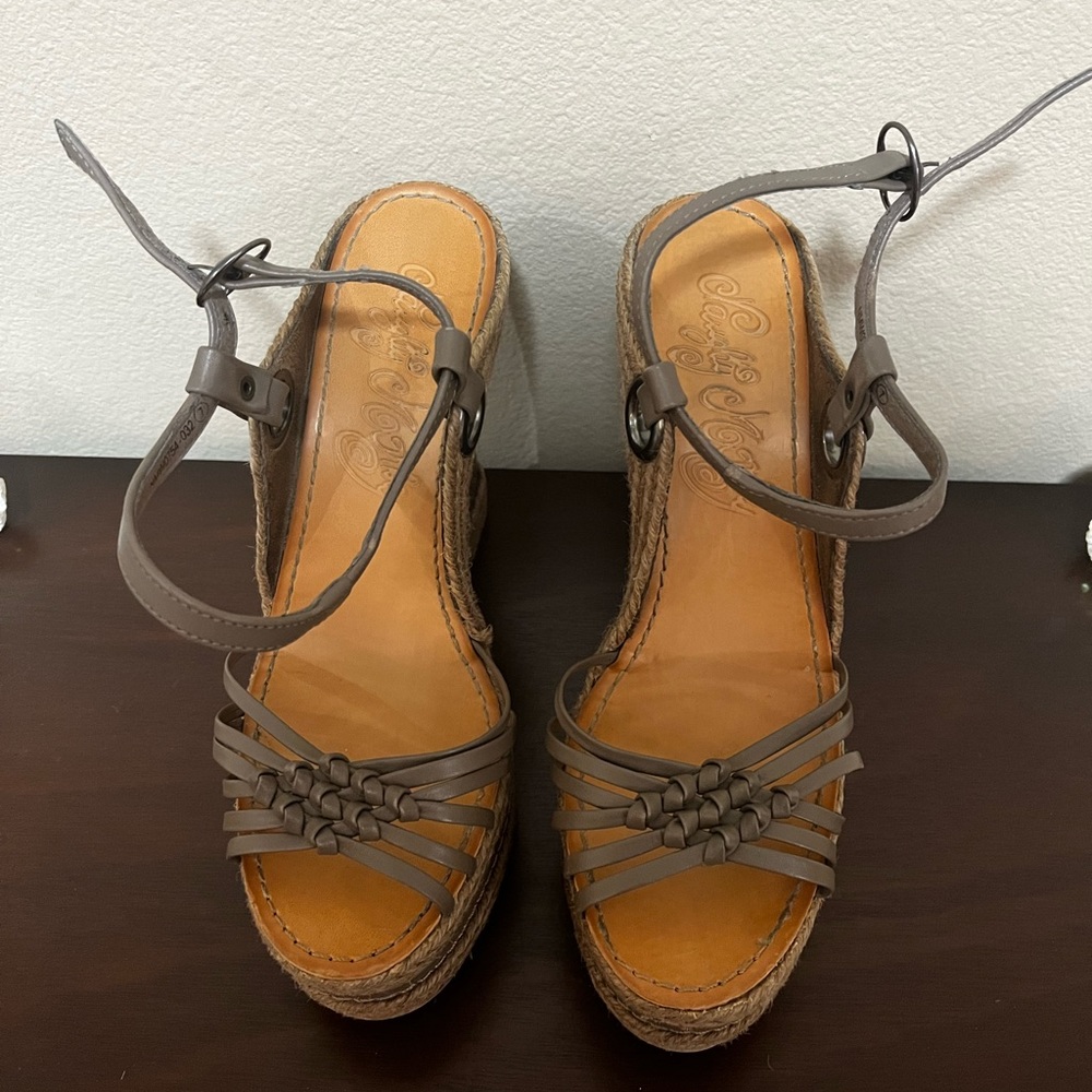 Naughty Monkey Divine Grey Wedge Size 7